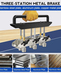 Heavy Duty Adjustable Rebar Bender With Three Station Edge Roller for 0 to 90 Degree Bends on various metal plates.