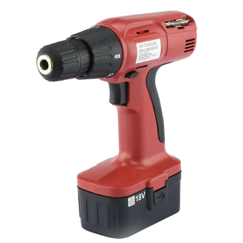 Hardcore 18V Cordless Drill With Rock Solid Keyless Chuck And 16 Click Torque Dial Reversible Motor Plus Complete Battery Kit And Rugged Carry Case