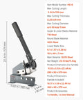 Heavy Duty 6 Inch Sheet Metal Shear With Extended Handle For Clean Cuts In Steel Copper Aluminum Manual Mounting Cutter displayed with dimensions and features