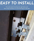 Close-up of Heavy Duty 3 Pack Zinc Door Hinges For Mobile Home Combination Doors and Storm Door, showing easy installation.