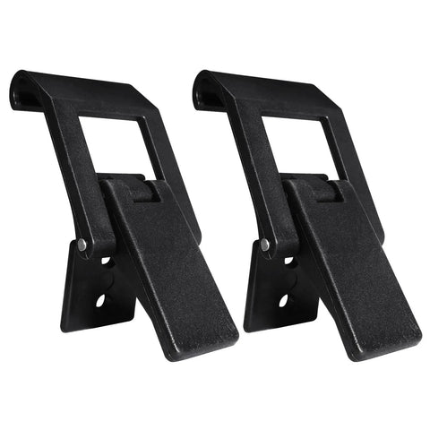 Heavy Duty Case Latch Replacement Set Black Two-Hole Mount Hardware, two black metal latches for toolbox repair
