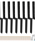 Heavy Duty Fence Post Repair Kit 2 Inch Width Ground Spike Anchor For Wooden Posts 34 Inch Total Length 8 Pack with H Shaped Mold.