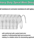 Close-up of Heavy Duty Reinforced PVC Suction Hose 1 Inch Inner Diameter, featuring spiral steel wire for strength and durability.