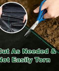 Heavy Duty 3.2oz Weed Barrier Landscape Fabric 3FT X 50FT Ground Cover for Garden Farm Yard and Driveway being cut
