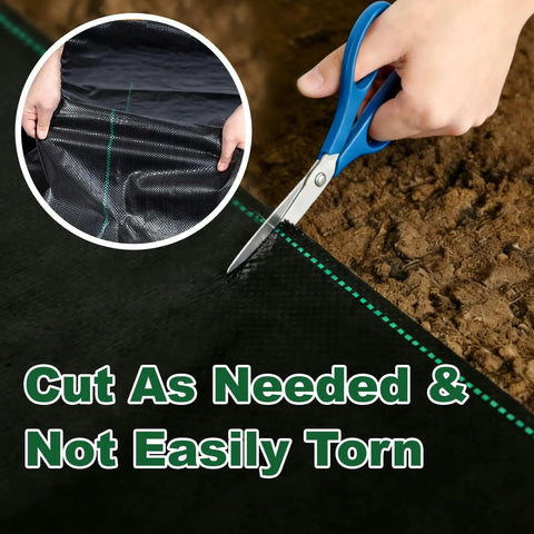 Heavy Duty 3.2oz Weed Barrier Landscape Fabric 3FT X 50FT Ground Cover for Garden Farm Yard and Driveway being cut