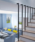 Heavy Duty Wrought Iron Stair Handrail With L Shaped Bracket Rock Solid Galvanized Steel Staircase Railing Ceiling Mount Guardrail For Lofts 4 Ft Pro Setup in modern living space.