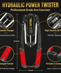 Upgraded Hydraulic Arm Exerciser For Home Gym Chest Workout With Adjustable 10 Gears, featuring extended plunger and enlarged handle.