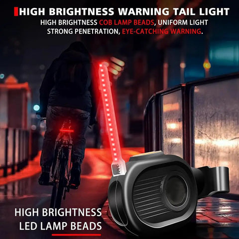 Bike Tail Light For Night Rides USB Rechargeable Waterproof Red LED Safety Light with high brightness on urban street