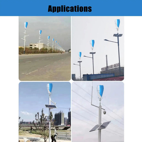 Applications of 20000W Vertical Wind Turbine Kit For Home Power Generation 12V Genny Electricity Producer Equipment
