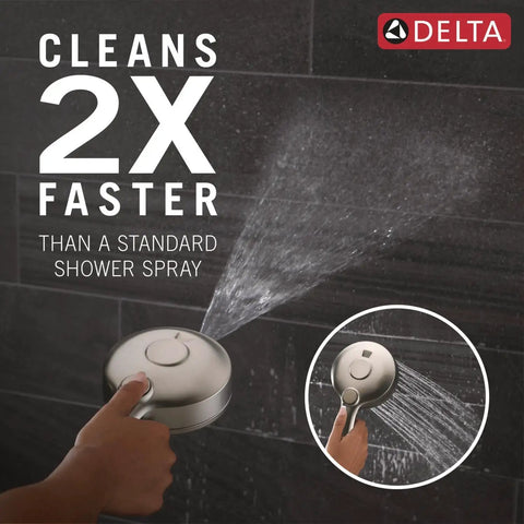 Heavy Duty Two In One Dual Shower Head With Killer High Pressure Spray And Detachable Handheld Sprayer Boasting Slick Five Settings Brushed Nickel Finish For Quick Tile Scrubbing And Luxury Home Refresh