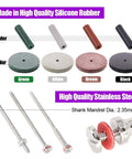 46 Piece Polishing Wheels Kit With 40 Multicolor Silicone Rubber Polishing Wheels And Polishing Particles Plus 6 Mandrel Shanks