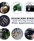 Ironking 90-piece stainless steel hitch pin clip set in 6 sizes; R clips for trucks and engines