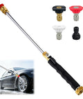 3 In 1 Power Washer Wand With Jet Nozzle For Garden Hose High Pressure Spray For Car Washing Patio And Outdoor Cleaning Quick Connect With Three Nozzle Tips