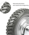 Close-up of polyurethane heavy-duty Six Inch Rubber Caster Wheel with anti-skid tread and ball bearings, part of 4-set casters.