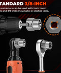 Bolt Extractor Kit 14 Piece Impact Grade CRMO Steel Nut Remover Set With Three Eighths Inch Drive Socket For Removing Frozen Rusted Rounded Bolts And Lug Nuts Sizes Eight To Nineteen Millimeters In Automotive And Machinery Repair with various socket wrenches and detailed view.