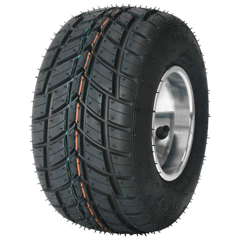 Heavy Duty 32 Inch Rear Axle Kit With 5 Inch Wheels, 10x4.50-5 Rims And 11x7.10-5 Racer Tires for go karts, close-up view
