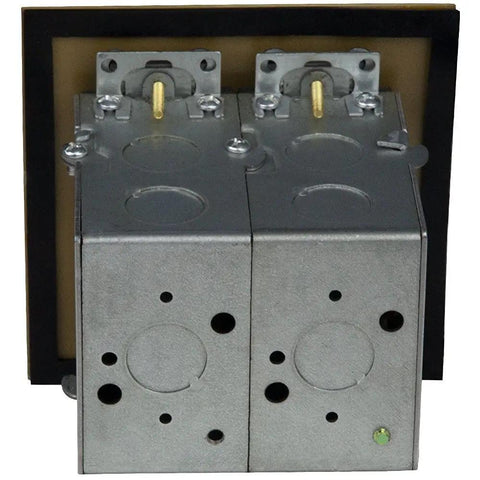 Screw Cap Floor Box Kit For Raised Floors 5x5 Inch 2-Gang Receptacle, metal frame, UL listed, corrosion-resistant hardware