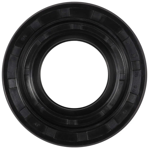 Close-up of Heavy Duty Front Load Washer Tub Bearings And Seal Replacement Kit, durable black rubber seal for LG or Kenmore models.