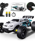 Kids RC Car 1 To 18 Scale Offroad Buggy With 2.4GHz Remote and accessories, USB-C charging, displayed for indoor and outdoor fun.