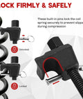 MacPherson Strut Spring Compressor Tool Kit with locking pins for safe precise coil spring compression in use