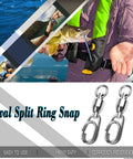Tough As Nails Heavy Duty Snap Swivel Set With Stainless Split Rings And Ball Bearing Swivels For Freshwater And Saltwater Fishing 25 Pcs 50 Lb Capacity Smooth Rotation And Line Twist Reduction, stainless snap swivels