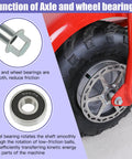 Rear Axle Kit For Mini Bike 12mm 270mm With 6201RS Bearings Nut Bolt Set Replacement showing wheel and bearing function