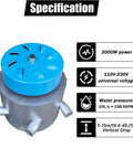 3KW Micro Hydropower Generator 110-230V Wide Voltage Portable Water Turbine with blue top and multiple intake valves