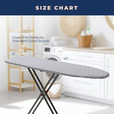 13 Inch By 43 Inch Ironing Board Cover And Pad Extra Thick Heavy Duty Padded Scorch And Stain Resistant Elasticized Edges
