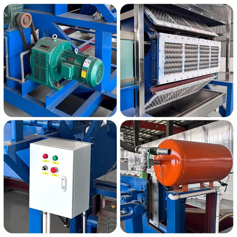 Components of Egg Tray Processing Equipment Auto Pulp Molding Machine For Paper Cartons High Speed Egg Tray Maker