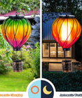 Colorful Solar Hot Air Balloon Lantern With Realistic Flickering Flame For Outdoor Waterproof Hanging Light For Patio Porch Yard Garden Decor Eco Friendly Solar Powered Garden Decor Lighting For Nighttime Vibe Ambience And Easy Dusk To Dawn Operation