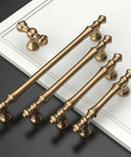 Champagne Bronze Cabinet Pulls 10 Pack, 7.5 Inch Hole Center Kitchen Handles displayed on white and black surfaces