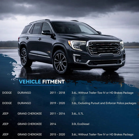 SUV vehicle fitment chart for Brake Kit For 2011 2020 Jeep Grand Cherokee And Dodge Durango