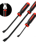 Beefy Heavy Duty Pry Bar Set With Angled And Straight Heads Including 8 Inch, 12 Inch, 18 Inch And 24 Inch Crowbars, Chrome Vanadium Steel