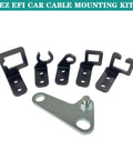EZ EFI Cable Mount Kit for Carburetor Throttle Cable Bracket with TV Cable Routing and GM 700R4 Transmission Bracket Fitment Easy Install and Rugged Aluminum Mounts, black brackets