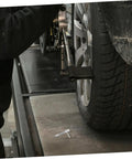 Heavy Duty Retractable Locking Pin Indexing Plunger Spring Loaded With Knurled Handle And L Shaped Mount in use on a vehicle wheel