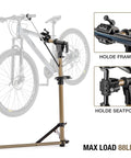 E Bike Repair Stand With 360 Degree Clamp Heavy Duty Work Stand For Road And Mountain Bikes 88 Lb Capacity Rotating Clamp