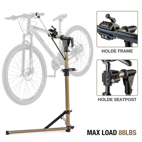 E Bike Repair Stand With 360 Degree Clamp Heavy Duty Work Stand For Road And Mountain Bikes 88 Lb Capacity Rotating Clamp