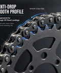 Heavy Duty 53 Tooth Aluminum Rear Chain Sprocket For X1 Spark M Dirt Bike showing anti-drop tooth profile and chain mesh.