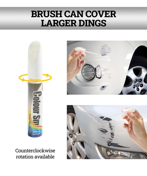 Car Touch Up Paint Pen for Scratches and Dings, Quick and Easy Automotive Paint Repair, Clear White Finish shown in use