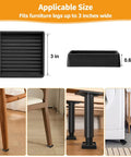 Non Slip Rubber Furniture Pads 8 Pack Black Square, 3 in size for furniture legs up to 3 inches wide, heavy duty floor savers.