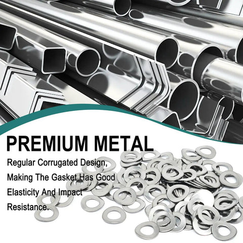 Ultra Handy 100 Piece M6 Wave Lock Washer Set In 304 Stainless Steel, Curved Spring Washers Gaskets Kit For M6 repairs, shown with washers