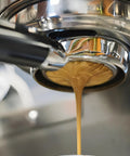 Bottomless 58mm Portafilter for E61 Group, Compatible With Rancilio Expobar Rocket Espresso Machines, coffee extraction view