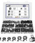 150 Piece Spring Band Hose Clamp Kit With 6 Sizes 7mm To 12mm Organized Storage Case Fuel Line And Vacuum Hose Clamps Visible