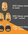Beefed Up 50 Ft Pressure Washer Hose 1/4 Inch With Quick Connect Kit M22 14mm male to male and other connectors visible