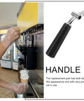 Discharge Lever Handle Replacement Part For Ice Cream Machines in use on metal soft serve dispenser