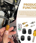 Air Conditioning Valve Core Repair Kit 16 Piece Set For Cars SUVs Trucks Universal Core Tool With Valve Seals and Charging Port Repair