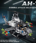 Cobra Attack Helicopter Building Block Set For Military Buffs And Builders, 512 Plus Pieces, 13.3-inch detailed AH-1 model