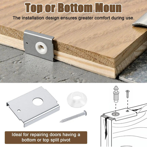 Beefy Stainless Steel Bi Fold Door Repair Kit for 1-3/8 Inch Wood Doors Top Or Bottom Mount Closet Hardware installation detail