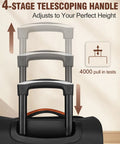 Lightweight 20 Inch Softside Carry On Luggage With Four Spinner Wheels Airline Approved 22 By 14 By 9 TSA Lock Telescoping Handle