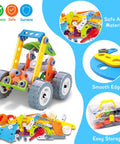Totally Fun 10 In 1 STEM Building Set For Kids Ages 4 To 8 A 167 Piece Creative Engineering Kit with toy car and parts